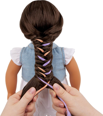 A Nossa Geração Perla From Hair to There Styling Doll - Boneca de Cabelo Crescente de 18 Polegadas com Trança Extensível, Boneca de Moda para Meninas, Cabelo Longo e Modelável, Inclui Guia de Estilo, Idades 3+
