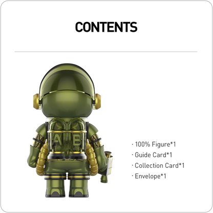 POP MART MEGA SPACE MOLLY 100% CLOT-Olive Alienegra 1 caixa de presentes de design premium para mulheres, boneco de ação colecionável chique favorito dos fãs