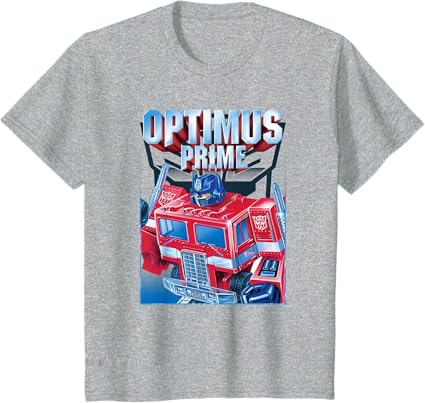 T-shirt Transformers Optimus Prime Retro Cube Hero Pose