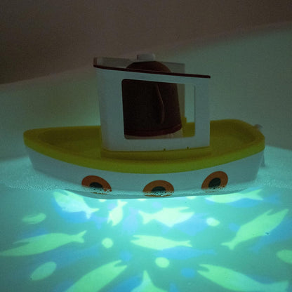 Hey Duggee Lightshow River Boat Underwater Light Show Barco de brinquedo para banho, carros alegóricos, projetos de luzes debaixo d'água, Squirrel Club, CBeebies, idade 3 anos mais