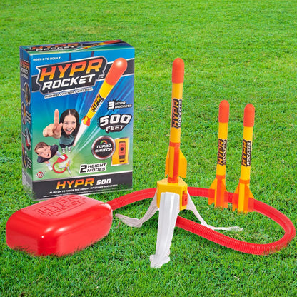 UAU! COISAS - HYPR Rocket 500, o selo voador mais alto para lançar foguetes, voa até 152 metros, 3 foguetes, jardim ou quintal ao ar livre, brinquedos e presentes para crianças, famílias, meninos e meninas
