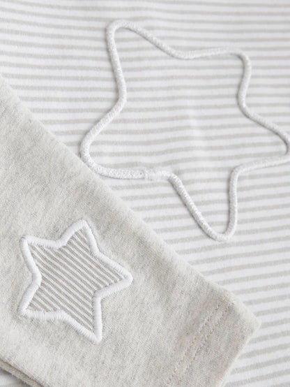 |BabyBoy| Conjunto De 6 Blusas e Leggings Cinza Estrela Para Bebê (0 meses a 2 anos)