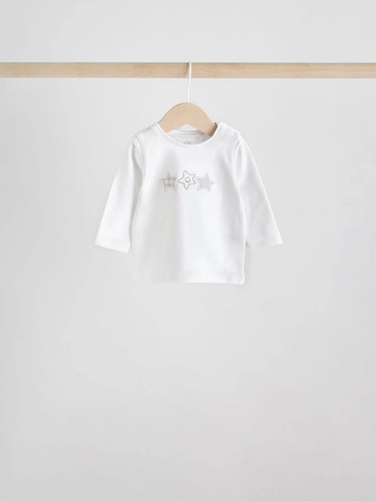 |BabyBoy| Conjunto De 6 Blusas e Leggings Cinza Estrela Para Bebê (0 meses a 2 anos)