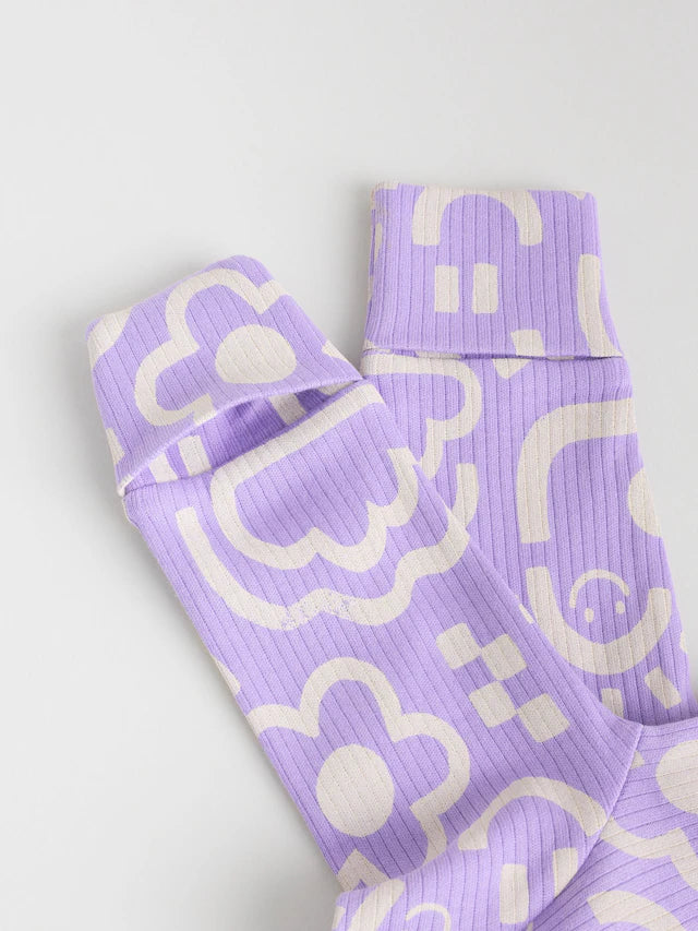 |BabyGirl| Macacão De Dormir Lilás Roxo Para Bebê Com Zíper Bidirecional e Estampa Floral 100% Algodão, Pacote Com 3 (0 meses a 2 anos)