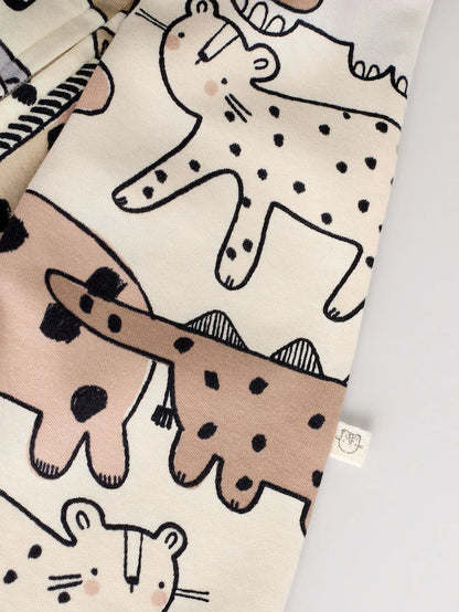 |BabyBoy| Macacão De Dormir Marrom/Creme Com Zíper Bidirecional Para Bebês, Pacote com 3 (0-2 anos)