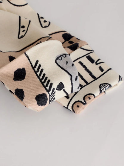 |BabyBoy| Macacão De Dormir Marrom/Creme Com Zíper Bidirecional Para Bebês, Pacote com 3 (0-2 anos)