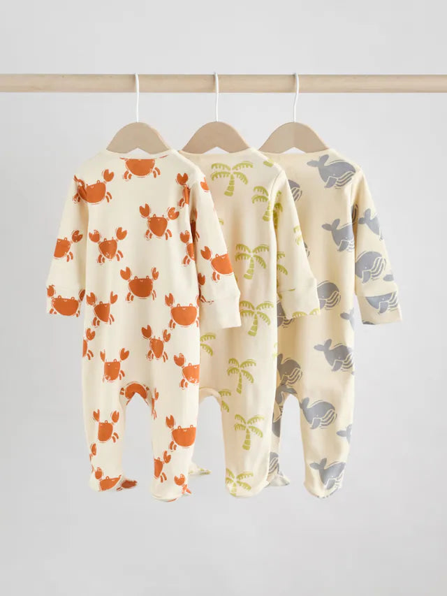 |BabyBoy| Pacote Com 3 Macacões Com Zíper Bidirecional Multi Baby (0-2 anos)