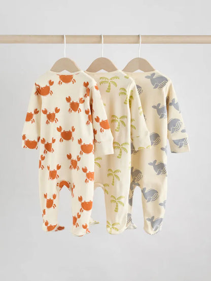 |BabyBoy| Pacote Com 3 Macacões Com Zíper Bidirecional Multi Baby (0-2 anos)