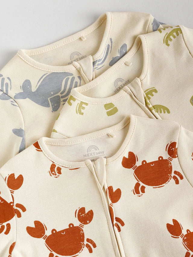 |BabyBoy| Pacote Com 3 Macacões Com Zíper Bidirecional Multi Baby (0-2 anos)