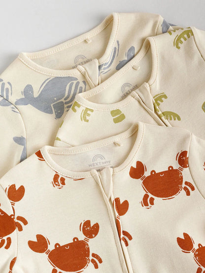 |BabyBoy| Pacote Com 3 Macacões Com Zíper Bidirecional Multi Baby (0-2 anos)