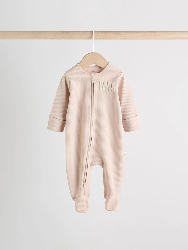 |BabyBoy| Pacote Com 3 Macacões De Dormir Azuis Slogan Para Bebês 100% Algodão (0 meses a 2 anos)