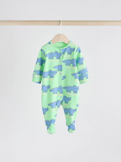 |BabyBoy| Pacote Com 4 Macacões De Dormir Animal Baby 100% Algodão (0 meses a 2 anos)