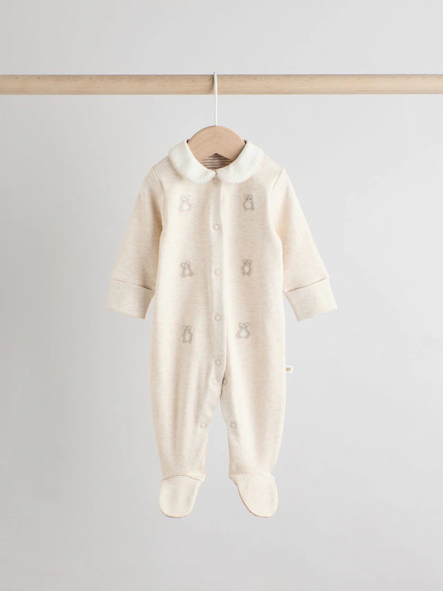 |BabyBoy| Pacote Com 3 Macacões Bordados Neutros Para Bebês (0 a 2 anos)