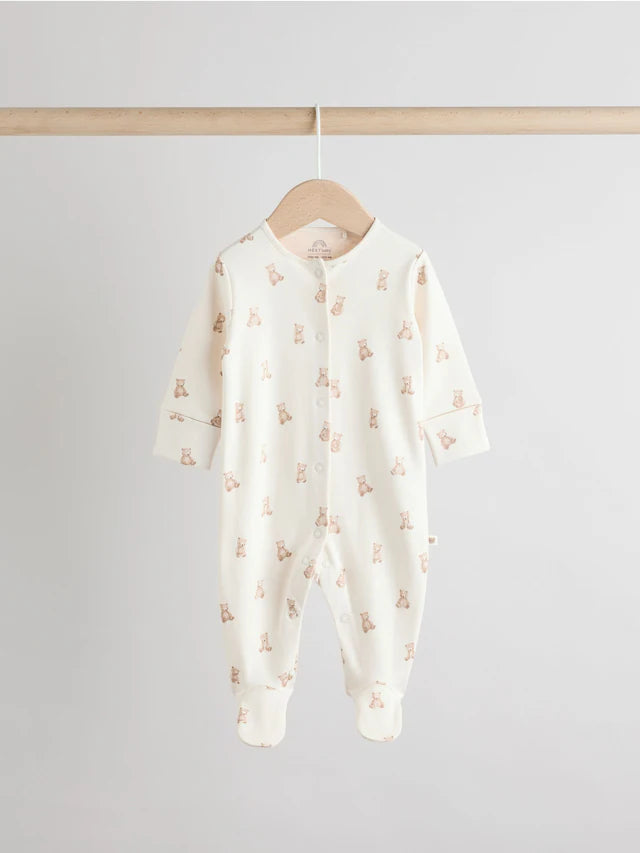 |BabyBoy| Pacote Com 3 Macacões Bordados Neutros Para Bebês (0 a 2 anos)