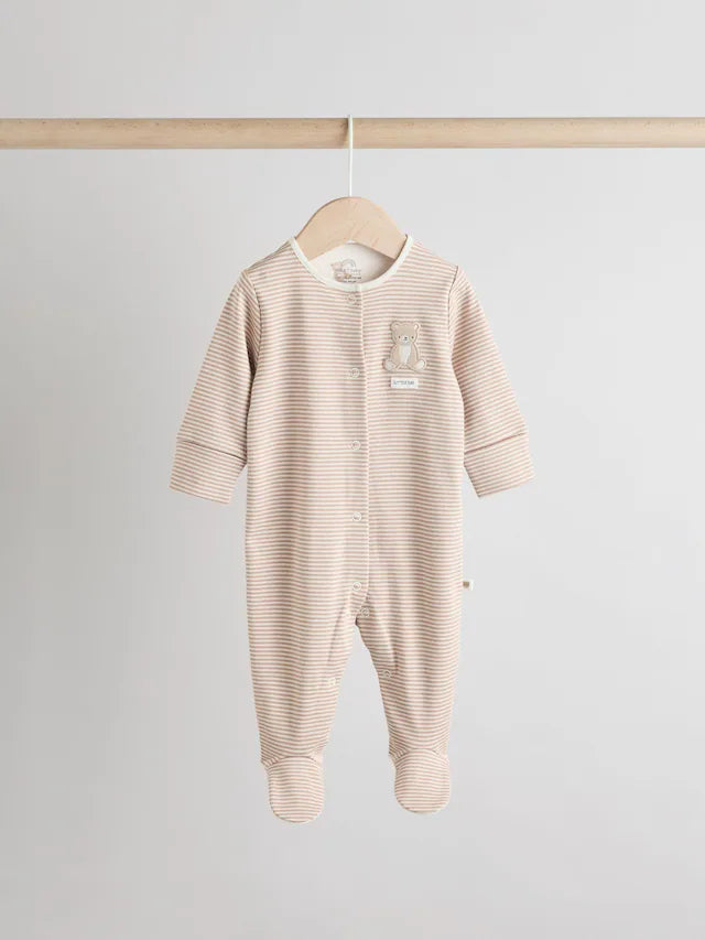 |BabyBoy| Pacote Com 3 Macacões Bordados Neutros Para Bebês (0 a 2 anos)