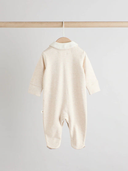 |BabyBoy| Pacote Com 3 Macacões Bordados Neutros Para Bebês (0 a 2 anos)