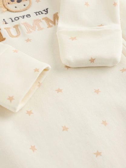 |BabyGirl| Macacão De Dormir Para Bebê I Love My Mummy Com Zíper Bidirecional (0-18 meses)