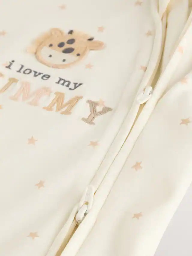 |BabyGirl| Macacão De Dormir Para Bebê I Love My Mummy Com Zíper Bidirecional (0-18 meses)