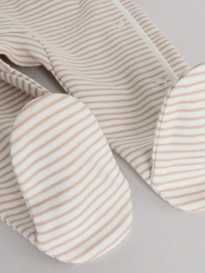 |BabyBoy| Pacote Com 3 Macacões De Dormir Para Bebês, 100% Algodão, Cinza, Zebra (0-2 anos)