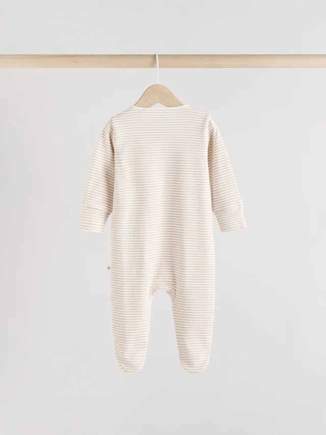 |BabyBoy| Pacote Com 3 Macacões De Dormir Para Bebês, 100% Algodão, Cinza, Zebra (0-2 anos)