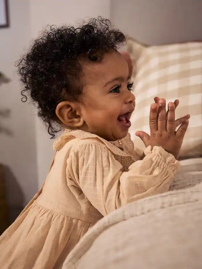 |BabyGirl| Macacão De Bebê Bloomer 100% Algodão, Tecido Rosa Pêssego, Manga Longa (0 meses a 3 anos)