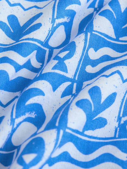 |Boy| Conjunto De Camisa e Shorts Estampados De Manga Curta Blue Tile AOP (3 meses a 7 anos)