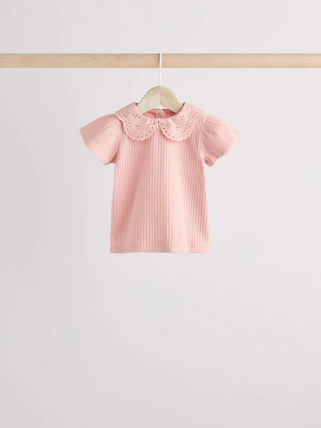 |BabyGirl| Conjunto De 6 Blusas e Leggings Para Bebês Com Estampa Floral Rosa/Verde Salva/Branco