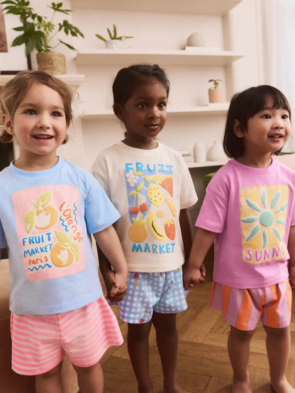 |BigGirl| Pacote Com 3 Pijamas Curtos Multifuncionais (9 meses a 12 anos)