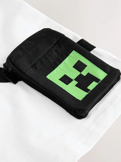 |BigBoy| Camiseta Branca Licenciada Do Minecraft (3 a 16 anos)