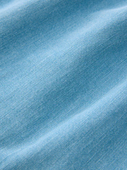 |Girl| Vestido De Verão Sem Mangas Blue Denim Ric Rac 100% Algodão (3 meses a 8 anos)