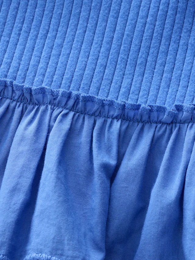 |Girl| Conjunto De Colete e Shorts De Ciclismo Azul Bordado (3 meses a 7 anos)