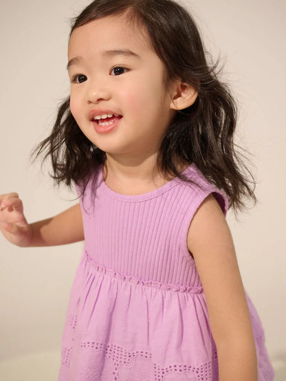 |Girl| Conjunto De Colete e Shorts De Ciclismo Bordados Lilás Roxo (3 meses a 7 anos)