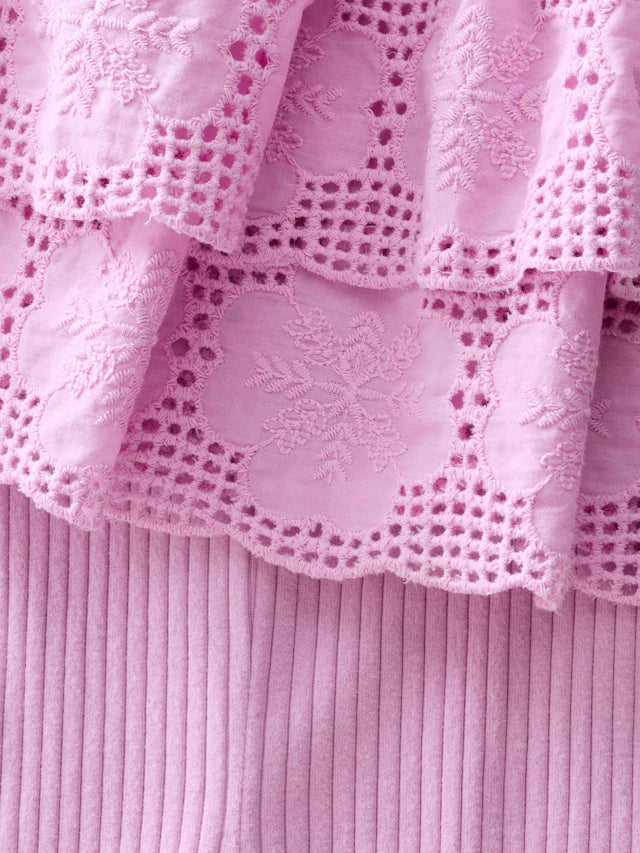 |Girl| Conjunto De Colete e Shorts De Ciclismo Bordados Lilás Roxo (3 meses a 7 anos)