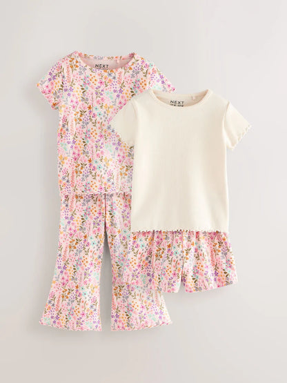 |Girl| Conjunto De Blusa e Shorts Rosa, Pacote Com 2 (3 meses a 7 anos)