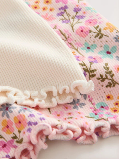 |Girl| Conjunto De Blusa e Shorts Rosa, Pacote Com 2 (3 meses a 7 anos)