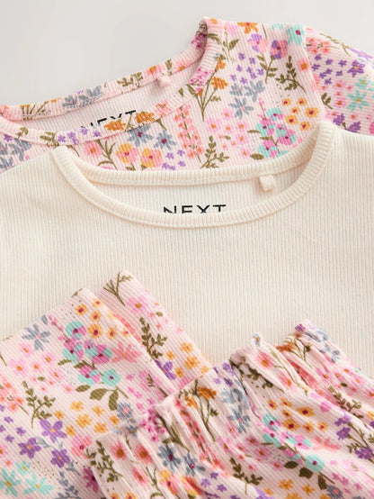 |Girl| Conjunto De Blusa e Shorts Rosa, Pacote Com 2 (3 meses a 7 anos)