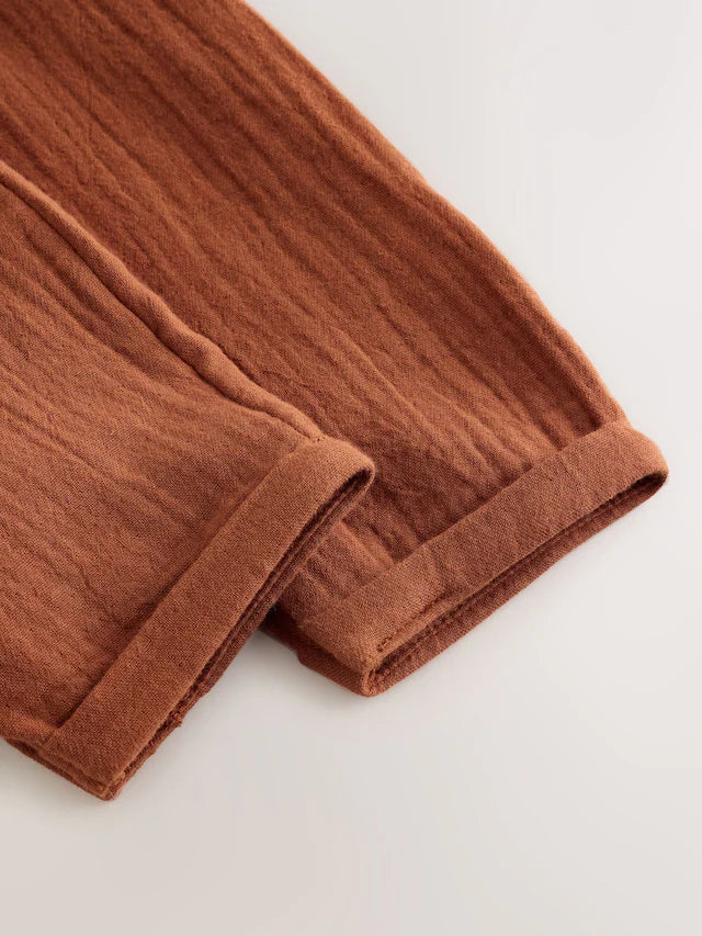 |BabyBoy| Macacão De Bebê Marrom Ferrugem (0 meses a 2 anos)