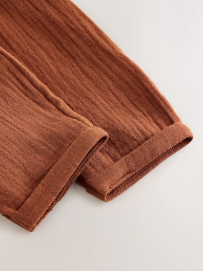 |BabyBoy| Macacão De Bebê Marrom Ferrugem (0 meses a 2 anos)