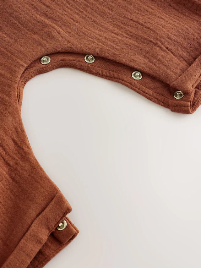 |BabyBoy| Macacão De Bebê Marrom Ferrugem (0 meses a 2 anos)