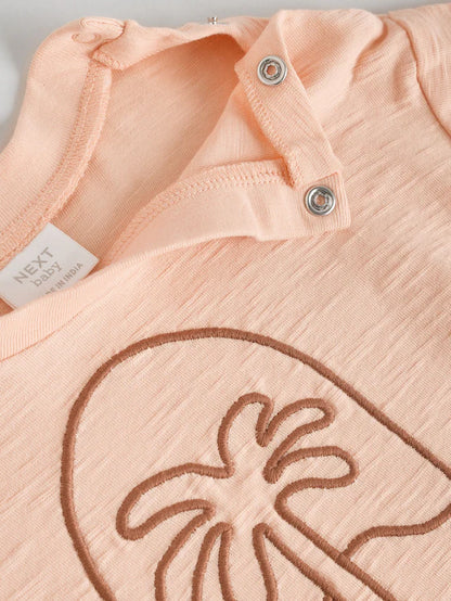 |BabyBoy| Conjunto De Blusa e Calça De Manga Curta Coral/Laranja/Rosa Para Bebê