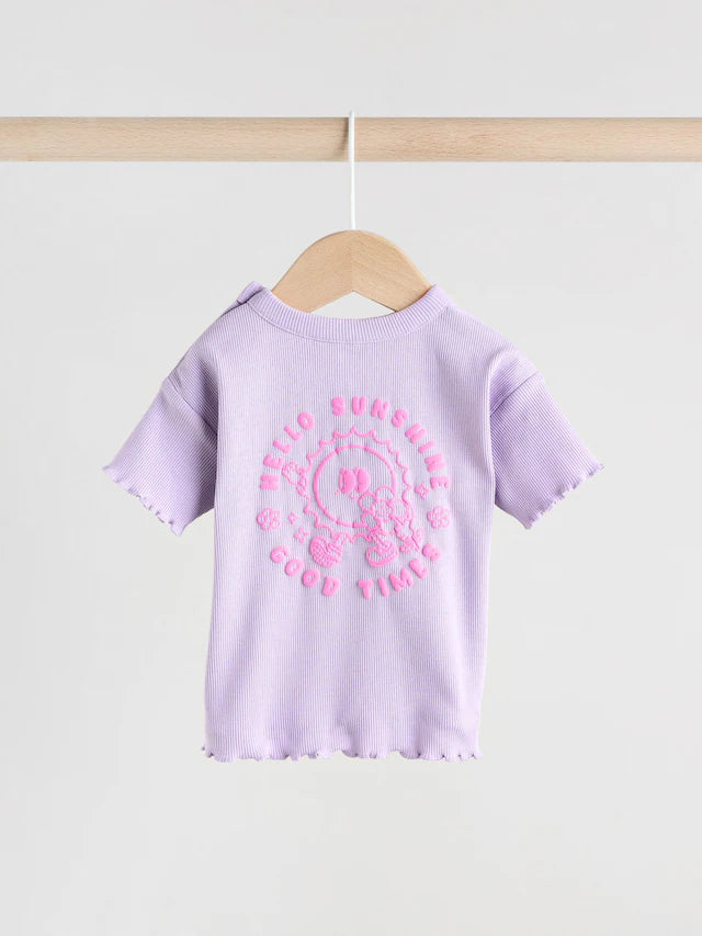 |BabyGirl| Blusa e Leggings Lilás Roxo Para Bebê Manga Curta