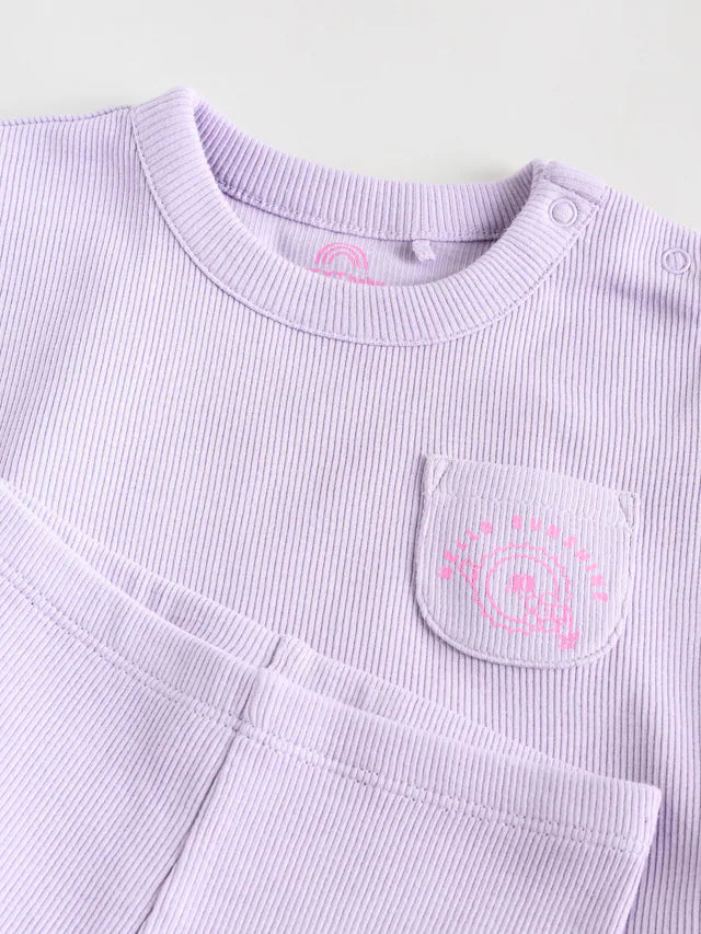 |BabyGirl| Blusa e Leggings Lilás Roxo Para Bebê Manga Curta