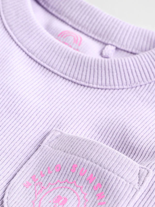 |BabyGirl| Blusa e Leggings Lilás Roxo Para Bebê Manga Curta