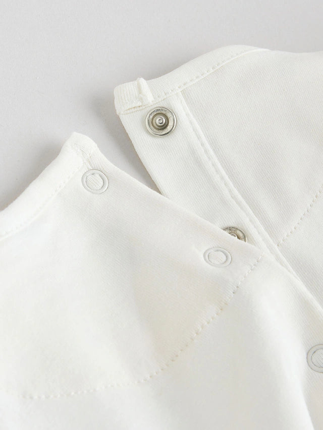 |BabyGirl| Conjunto De 2 Peças De Blusa e Shorts De Manga Curta Cru Para Bebê