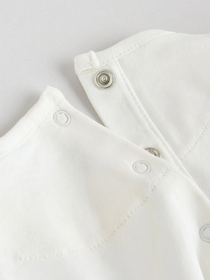 |BabyGirl| Conjunto De 2 Peças De Blusa e Shorts De Manga Curta Cru Para Bebê