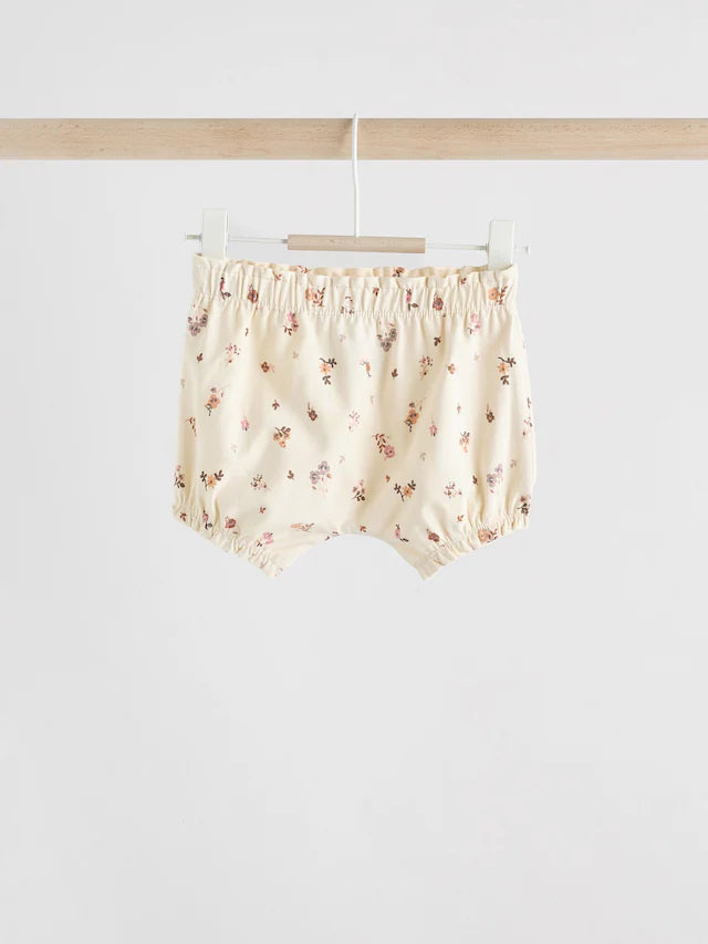 |BabyGirl| Conjunto De 2 Peças De Blusa e Shorts De Manga Curta Cru Para Bebê