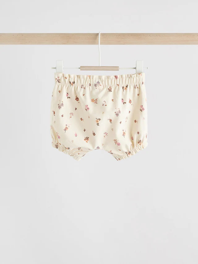 |BabyGirl| Conjunto De 2 Peças De Blusa e Shorts De Manga Curta Cru Para Bebê