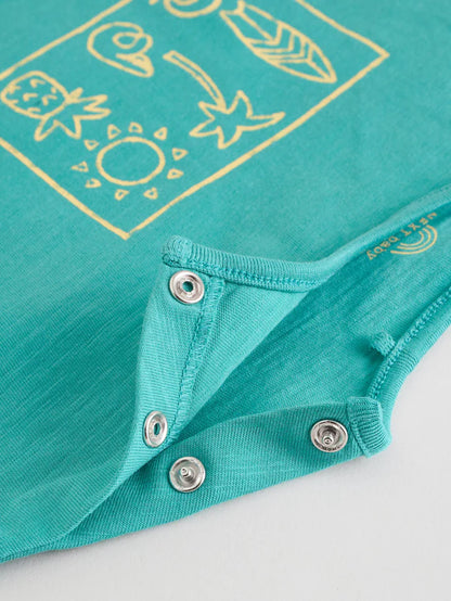 |BabyBoy| Conjunto De Camiseta e Shorts Verde/Amarelo Para Bebê