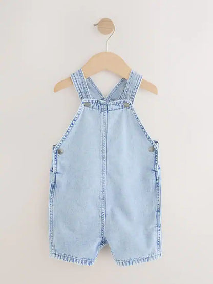 |Boy| Macacão Jeans Azul Claro Folgado (3 meses a 7 anos)