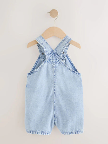 |Boy| Macacão Jeans Azul Claro Folgado (3 meses a 7 anos)